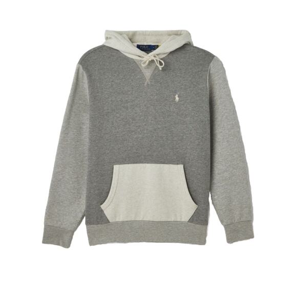 NEW Polo Ralph Lauren Hoodie Sweatshirt Men Size Small Grey Logo Colorblock‎ NWT - Picture 1 of 4
